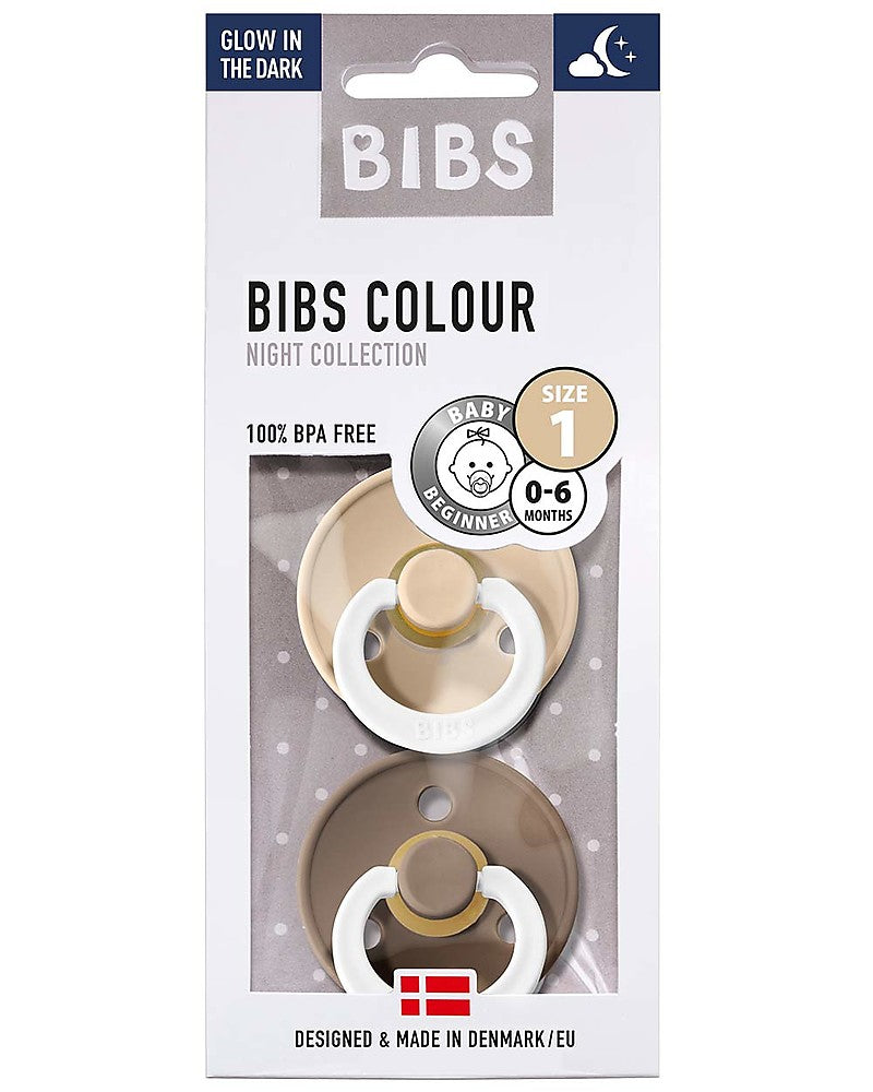 Set di 2 Ciucci Bibs Notte - Colour Pacifier - Nocciola e Vaniglia - Apple Pie