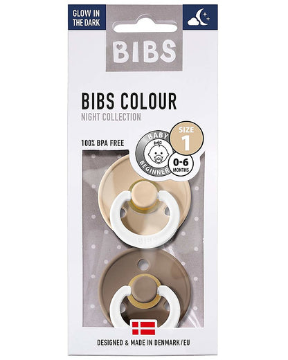 Set di 2 Ciucci Bibs Notte - Colour Pacifier - Nocciola e Vaniglia - Apple Pie
