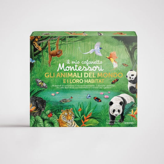 Il mio cofanetto Montessori " Gli animali del mondo e i loro habitat" - Apple Pie