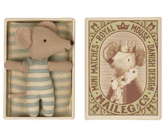 Baby Royal Topolino che Dorme - righe azzurre e fiocchetto - Apple Pie