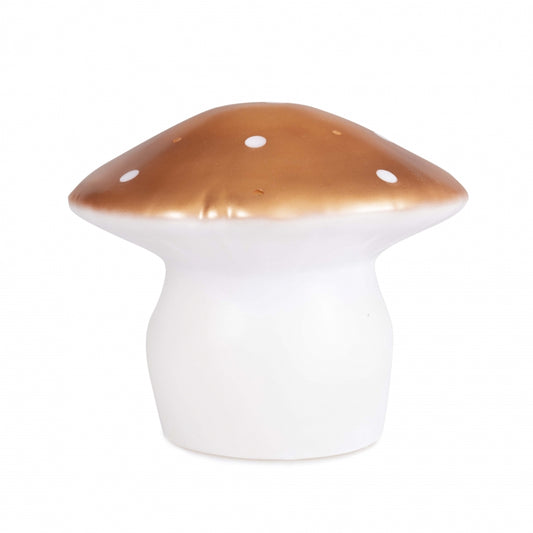 Lampada fungo media Egmont Heico rame in PVC con luce soffusa su sfondo bianco
