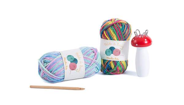 Moulin Roty Kit lavoro a maglia tricotin - Apple Pie