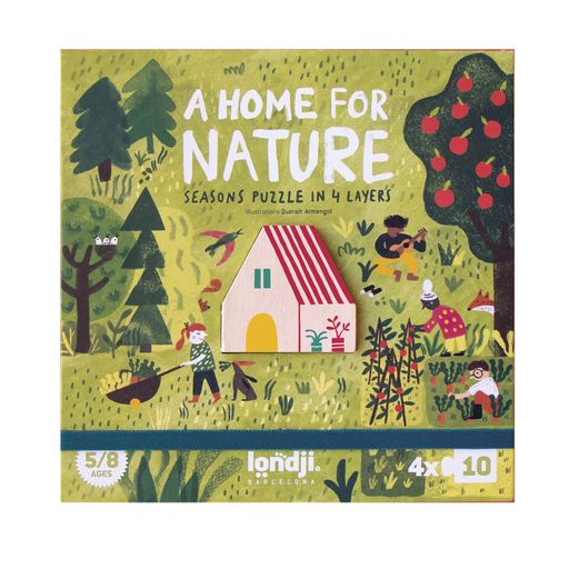 Puzzle Londji A Home for Nature con 4 stagioni e casetta in legno