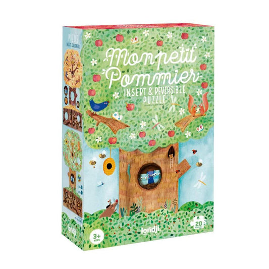 Puzzle Londji Mon Petit Pommier reversibile con albero di mele in primavera e autunno