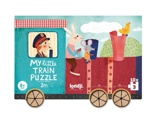 Londji Puzzle My Little Train – puzzle educativo con numeri in legno per bambini 2+