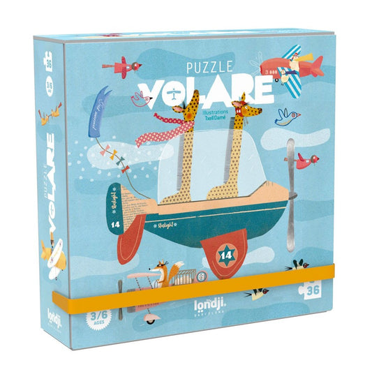 Puzzle Londji Tascabile Volare 36 pezzi con illustrazioni a tema aeroplani
