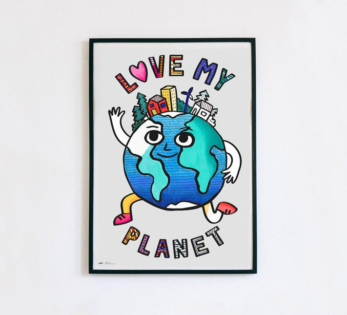 OMY Poster da colorare - I Love My Planet - Apple Pie