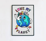 Poster da colorare - I Love My Planet - Apple Pie