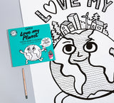 Poster da colorare - I Love My Planet - Apple Pie