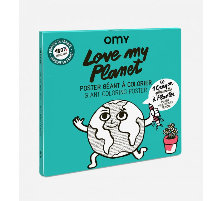 OMY Poster da colorare - I Love My Planet - Apple Pie