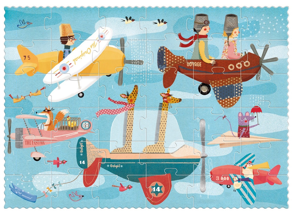 Puzzle da viaggio Londji con borsina in cotone per bambini 3-6 anni