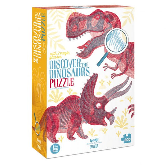 Londji Puzzle Discover the Dinosaurs + lenti magiche - Apple Pie