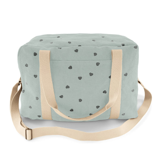 Borsa Maternità o Viaggio - Azzurro Cuori - Apple Pie