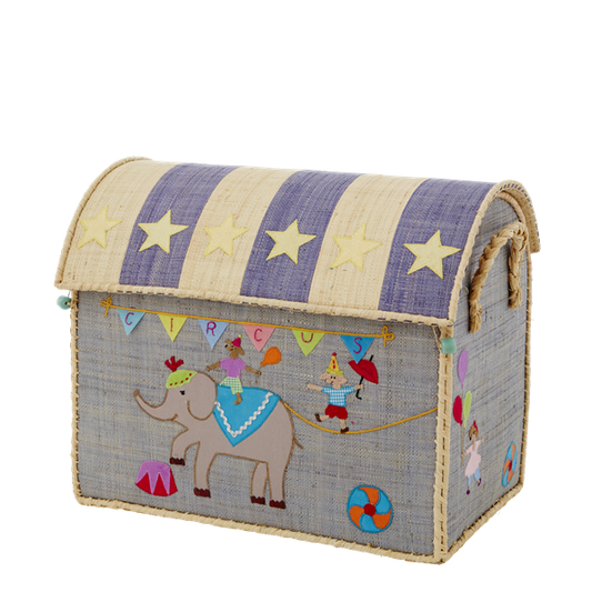 Cesto in rafia Rice Denmark modello Circo Medio, vista frontale.