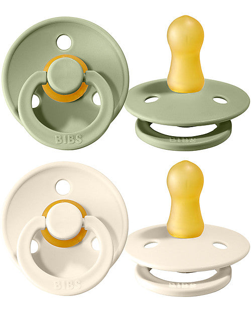 Set di 2 Ciucci Bibs -Colour Pacifier - Salvia e Avorio - Apple Pie