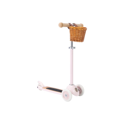 Monopattino Banwood a 3 ruote in colore Pink con cestino in vimini