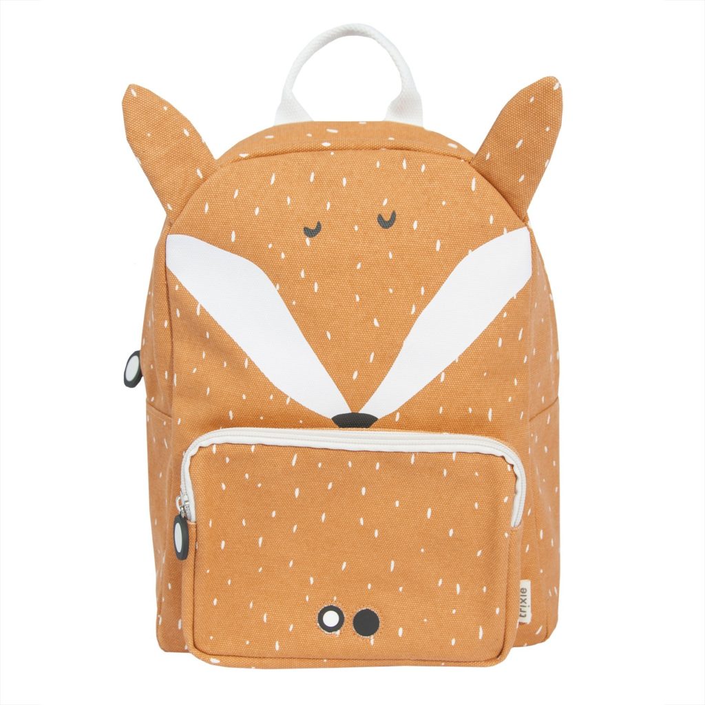 Zainetto Trixie Mr. Fox visto dal davanti, con design a forma di volpe